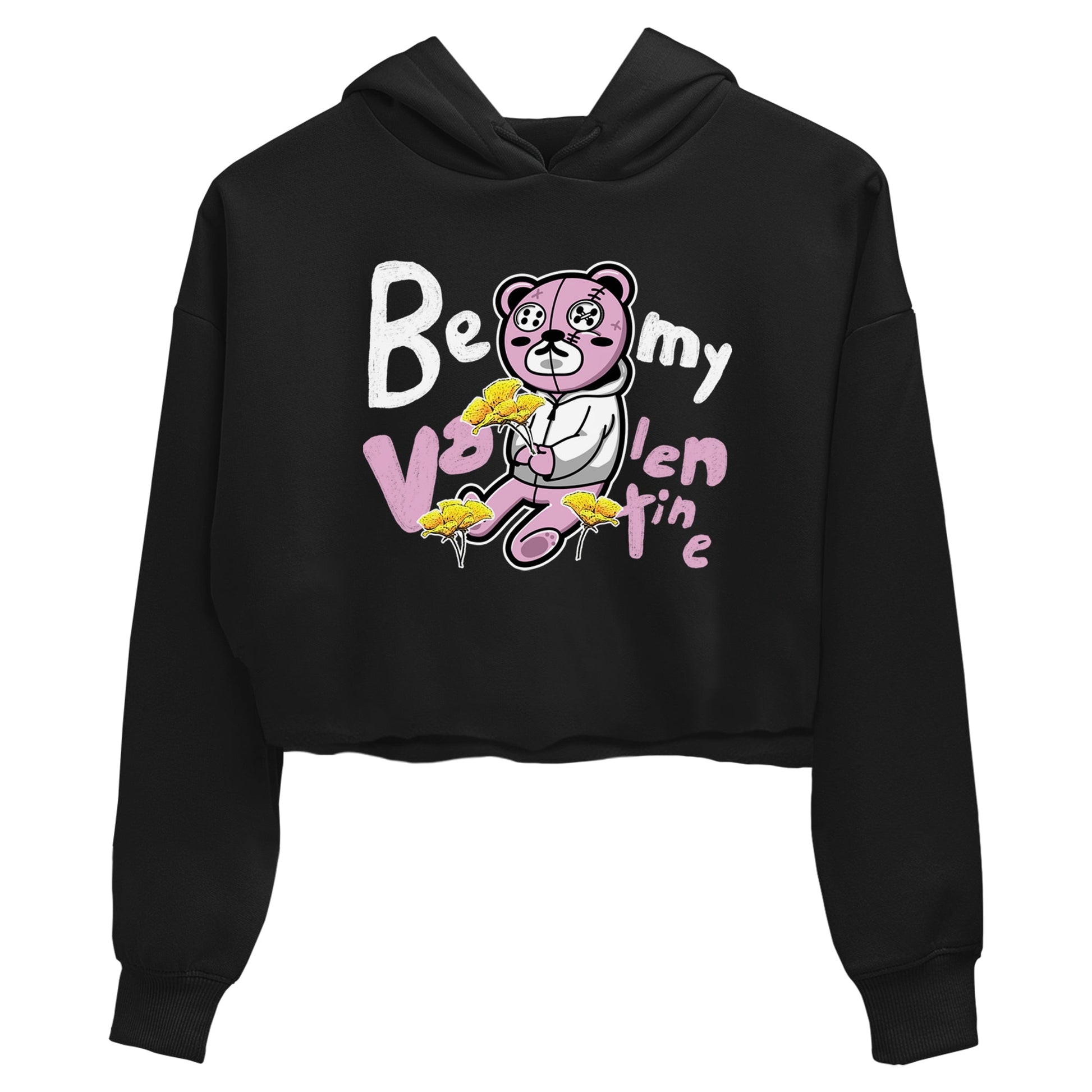 4s Retro Orchid shirts to match jordans Be my Valentine sneaker match tees Air Jordan 4 WMNS Orchid match shoes to clothes SNRT Sneaker Tees unisex cotton Black 2 crop tee