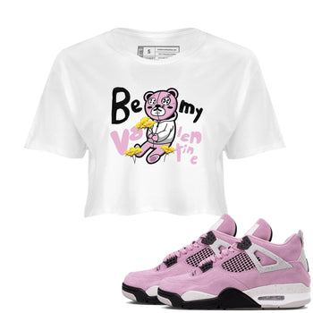 4s Retro Orchid shirts to match jordans Be my Valentine sneaker match tees Air Jordan 4 WMNS Orchid match shoes to clothes SNRT Sneaker Tees unisex cotton White 1 crop tee