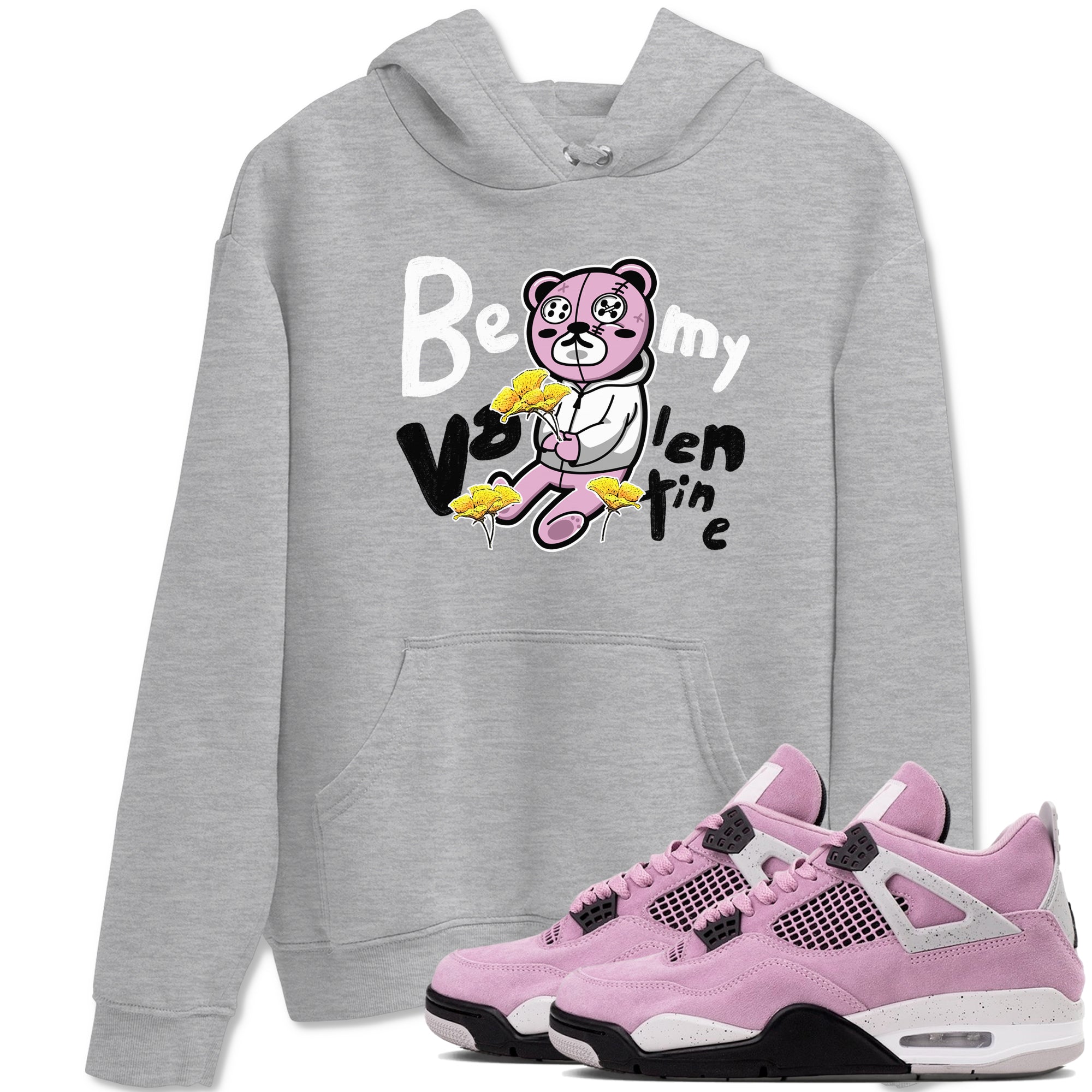 4s Retro Orchid shirts to match jordans Be my Valentine sneaker match tees Air Jordan 4 WMNS Orchid match shoes to clothes SNRT Sneaker Tees unisex cotton Heather Grey 1 shirts