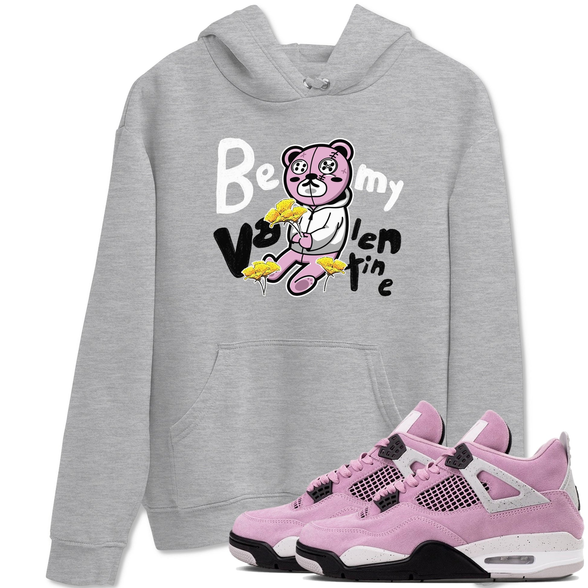 4s Retro Orchid shirts to match jordans Be my Valentine sneaker match tees Air Jordan 4 WMNS Orchid match shoes to clothes SNRT Sneaker Tees unisex cotton Heather Grey 1 shirts