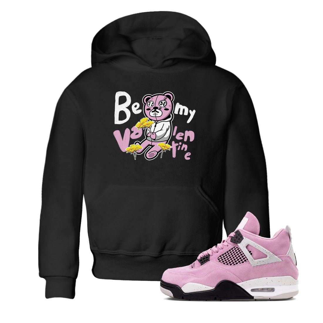 4s Retro Orchid shirts to match jordans Be my Valentine sneaker match tees Air Jordan 4 WMNS Orchid match shoes to clothes SNRT Sneaker Tees Youth Baby Black 1 tee