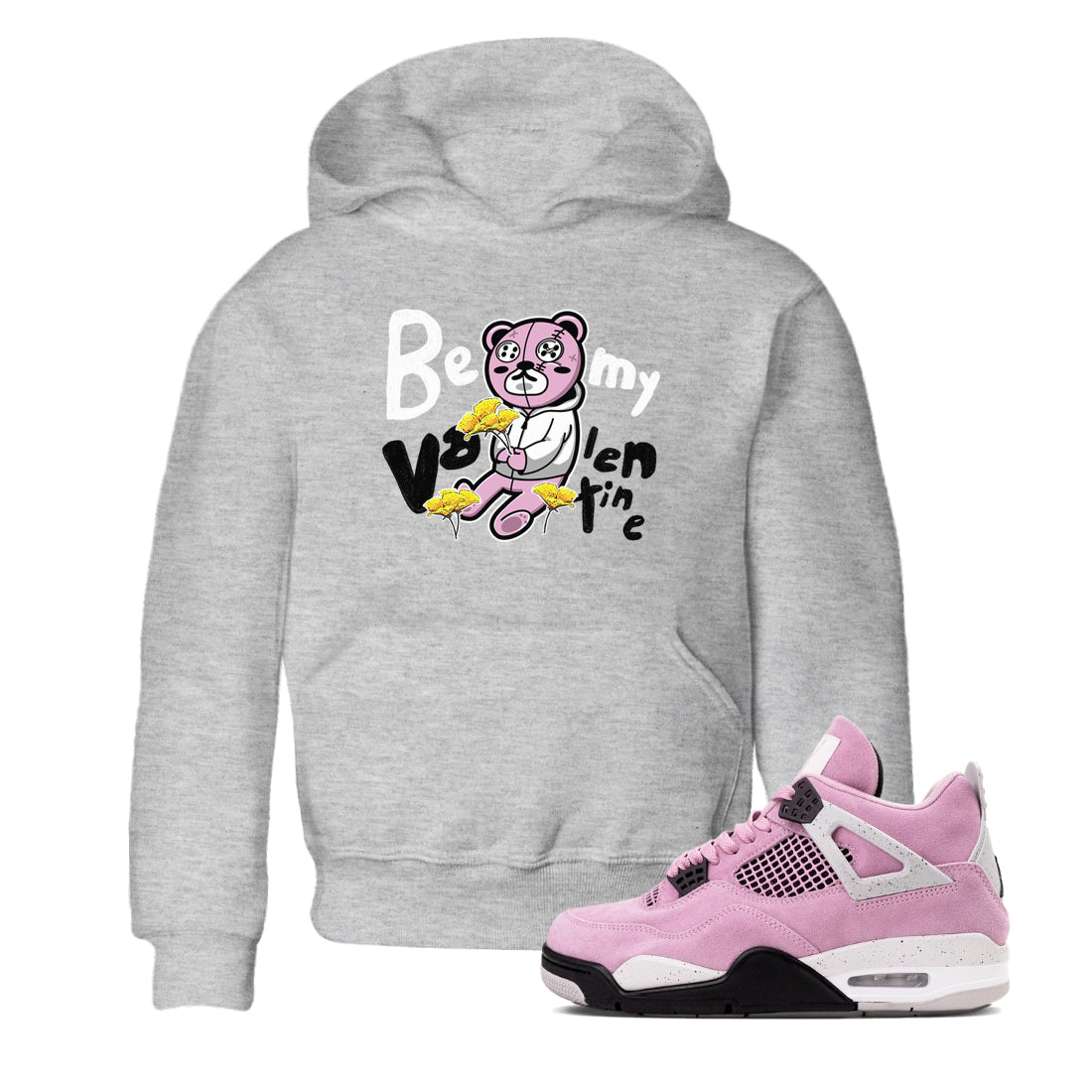 4s Retro Orchid shirts to match jordans Be my Valentine sneaker match tees Air Jordan 4 WMNS Orchid match shoes to clothes SNRT Sneaker Tees Youth Baby Heather Grey 1 tee
