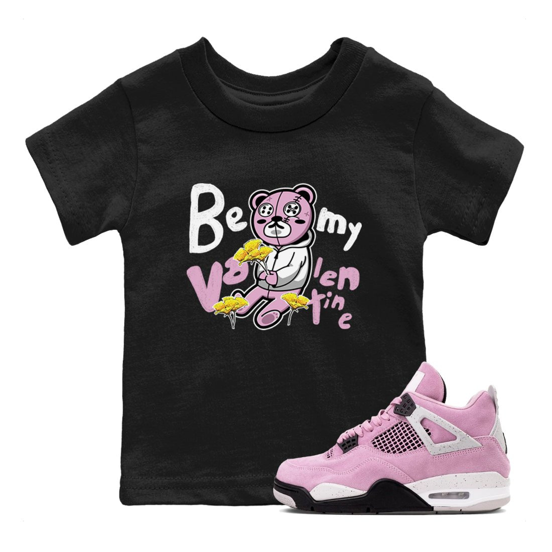 4s Retro Orchid shirts to match jordans Be my Valentine sneaker match tees Air Jordan 4 WMNS Orchid match shoes to clothes SNRT Sneaker Tees Youth Baby Black 1 tee