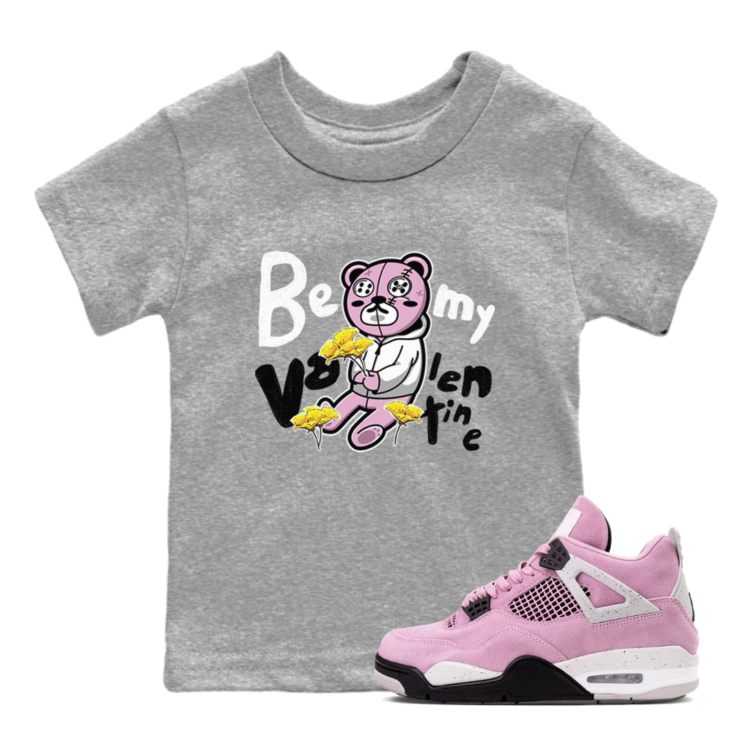4s Retro Orchid shirts to match jordans Be my Valentine sneaker match tees Air Jordan 4 WMNS Orchid match shoes to clothes SNRT Sneaker Tees Youth Baby Heather Grey 1 tee
