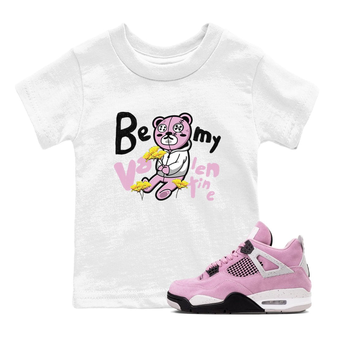 4s Retro Orchid shirts to match jordans Be my Valentine sneaker match tees Air Jordan 4 WMNS Orchid match shoes to clothes SNRT Sneaker Tees Youth Baby White 1 tee