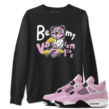 4s Retro Orchid shirts to match jordans Be my Valentine sneaker match tees Air Jordan 4 WMNS Orchid match shoes to clothes SNRT Sneaker Tees unisex cotton Black 1 shirts