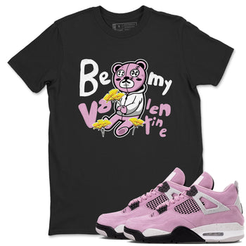 4s Retro Orchid shirts to match jordans Be my Valentine sneaker match tees Air Jordan 4 WMNS Orchid match shoes to clothes SNRT Sneaker Tees unisex cotton Black 1 shirts