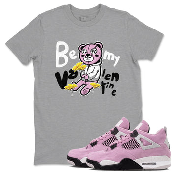 4s Retro Orchid shirts to match jordans Be my Valentine sneaker match tees Air Jordan 4 WMNS Orchid match shoes to clothes SNRT Sneaker Tees unisex cotton Heather Grey 1 shirts