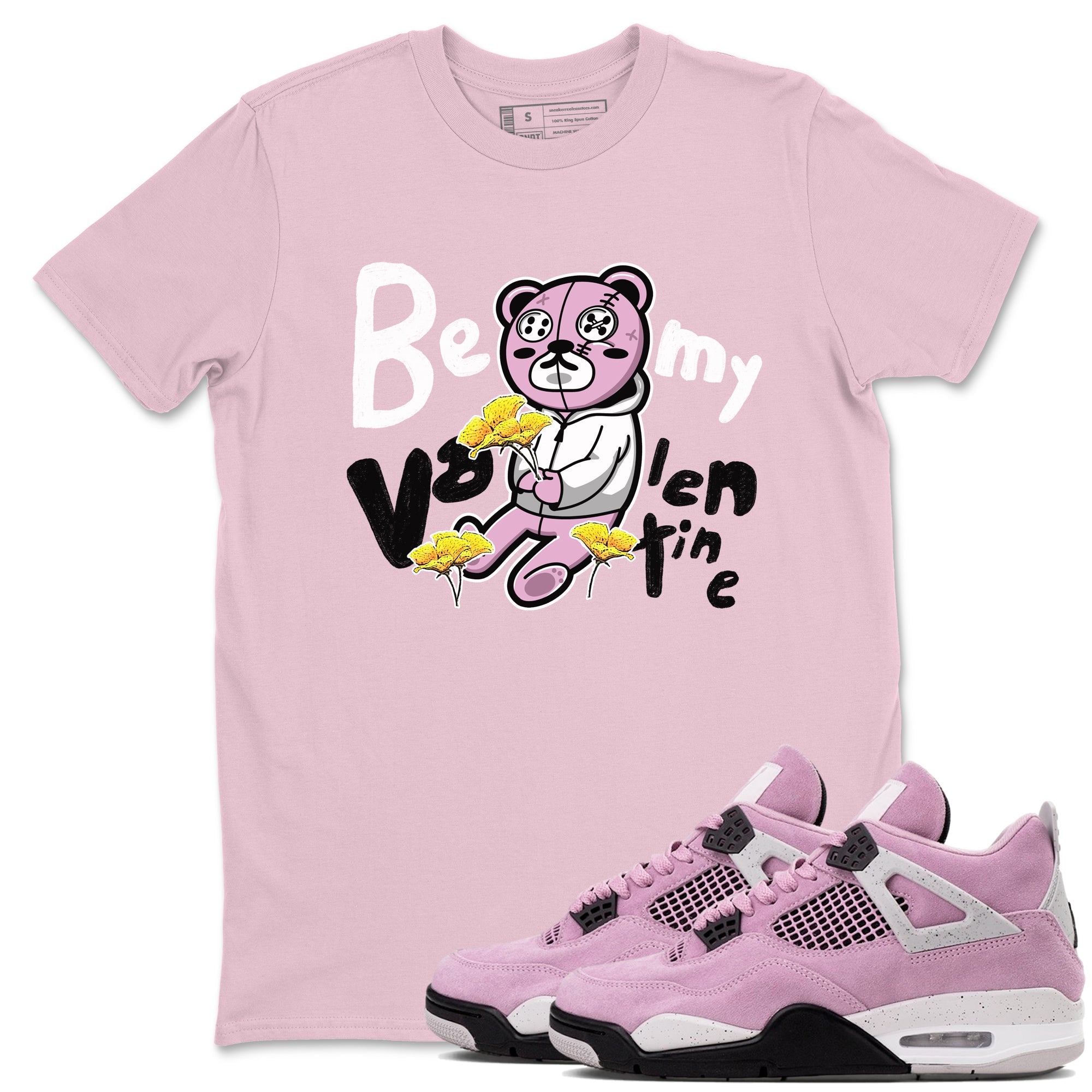 4s Retro Orchid shirts to match jordans Be my Valentine sneaker match tees Air Jordan 4 WMNS Orchid match shoes to clothes SNRT Sneaker Tees unisex cotton Pink 1 shirts
