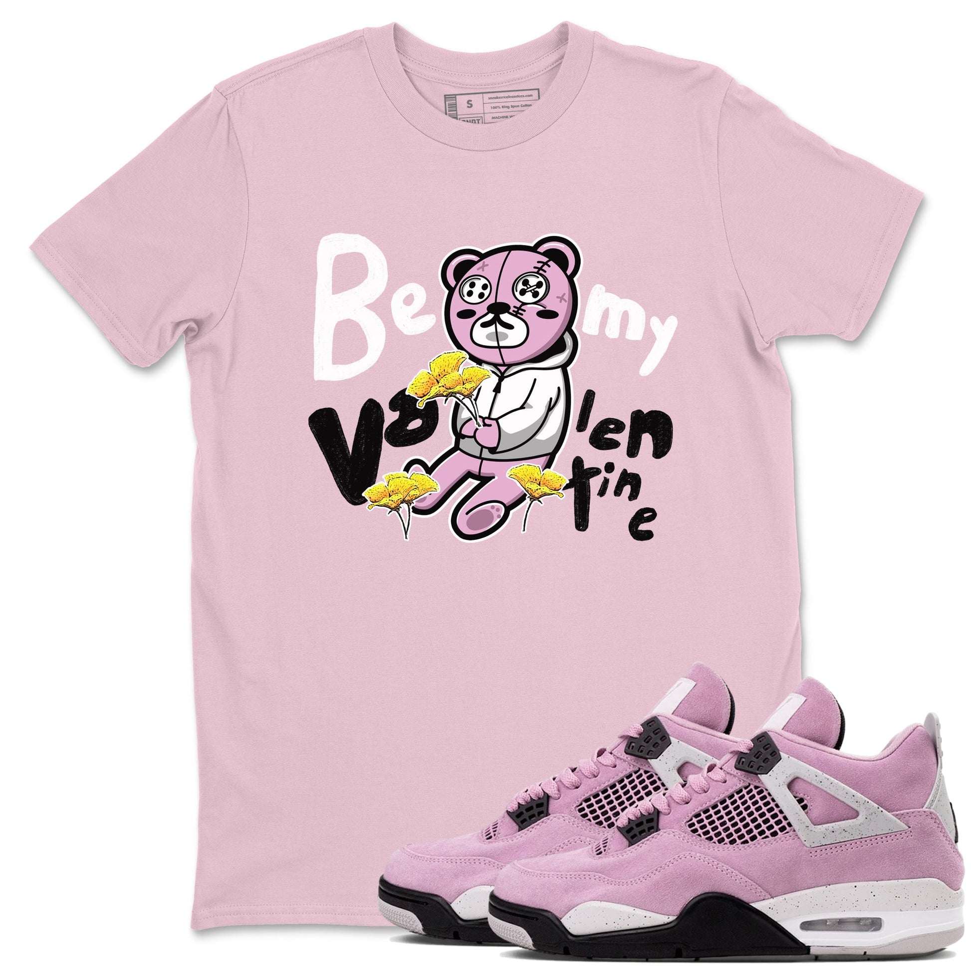 4s Retro Orchid shirts to match jordans Be my Valentine sneaker match tees Air Jordan 4 WMNS Orchid match shoes to clothes SNRT Sneaker Tees unisex cotton Pink 1 shirts