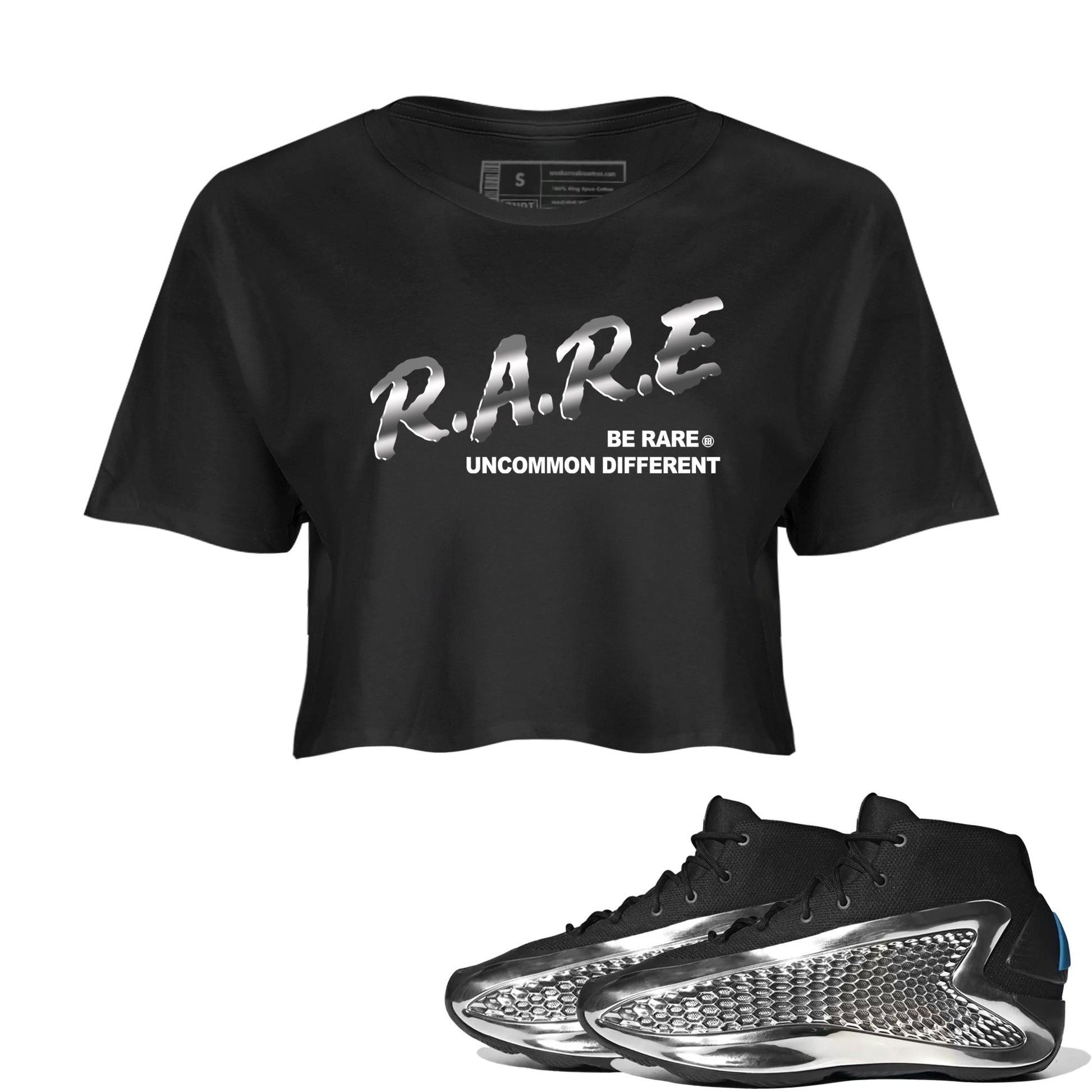Adidas AE 1 Silver Metallic shirts to match jordans Be Rare Uncommon Different sneaker match tees AE 1 Silver Metallic match shoes to clothes SNRT Sneaker Tees unisex cotton Black 1 crop tee