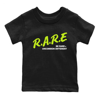 Foams One Black Volt shirts to match jordans Be Rare Uncommon Different sneaker match tees Air Foamposite One Black and Volt match shoes to clothes SNRT Sneaker Tees Youth Baby Black 2 tee