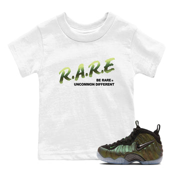 Sneaker match tees – Sneaker Tees To Match Air Foamposite One Pine Green Shoes – Be Rare Uncommon Different Kids T-Shirt White 1