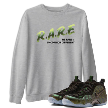 Sneaker match tees – Sneaker Tees To Match Air Foamposite One Pine Green Shoes – Be Rare Uncommon Different Tee Heather Grey 1