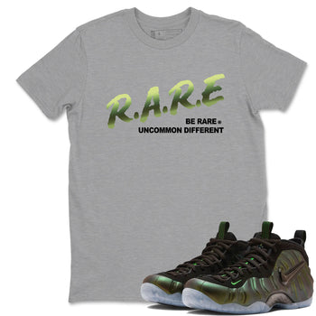 Sneaker match tees – Sneaker Tees To Match Air Foamposite One Pine Green Shoes – Be Rare Uncommon Different Tee Heather Grey 1