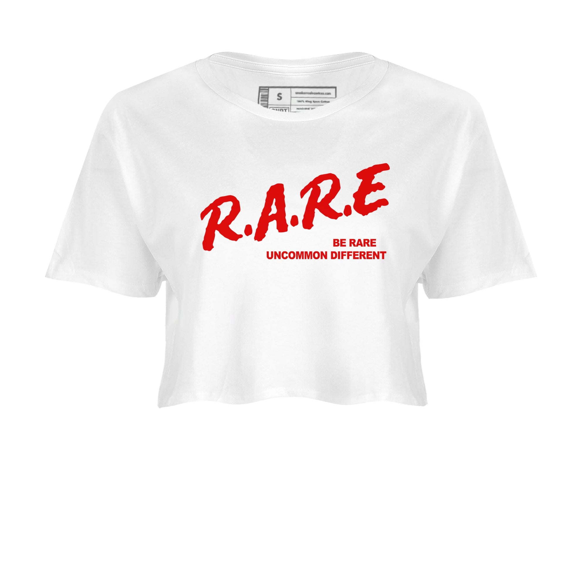1s Black Toe Reimagined shirts to match jordans Be Rare Uncommon Different sneaker match tees Air Jordan 1 Black Toe Reimagined match shoes to clothes SNRT Sneaker Tees unisex cotton White 2 crop tee