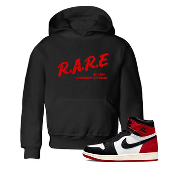1s Black Toe Reimagined shirts to match jordans Be Rare Uncommon Different sneaker match tees Air Jordan 1 Black Toe Reimagined match shoes to clothes SNRT Sneaker Tees Youth Baby Black 1 tee