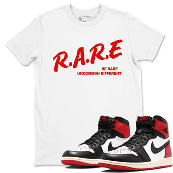 1s Black Toe Reimagined shirts to match jordans Be Rare Uncommon Different sneaker match tees Air Jordan 1 Black Toe Reimagined match shoes to clothes SNRT Sneaker Tees unisex cotton White 1 shirts