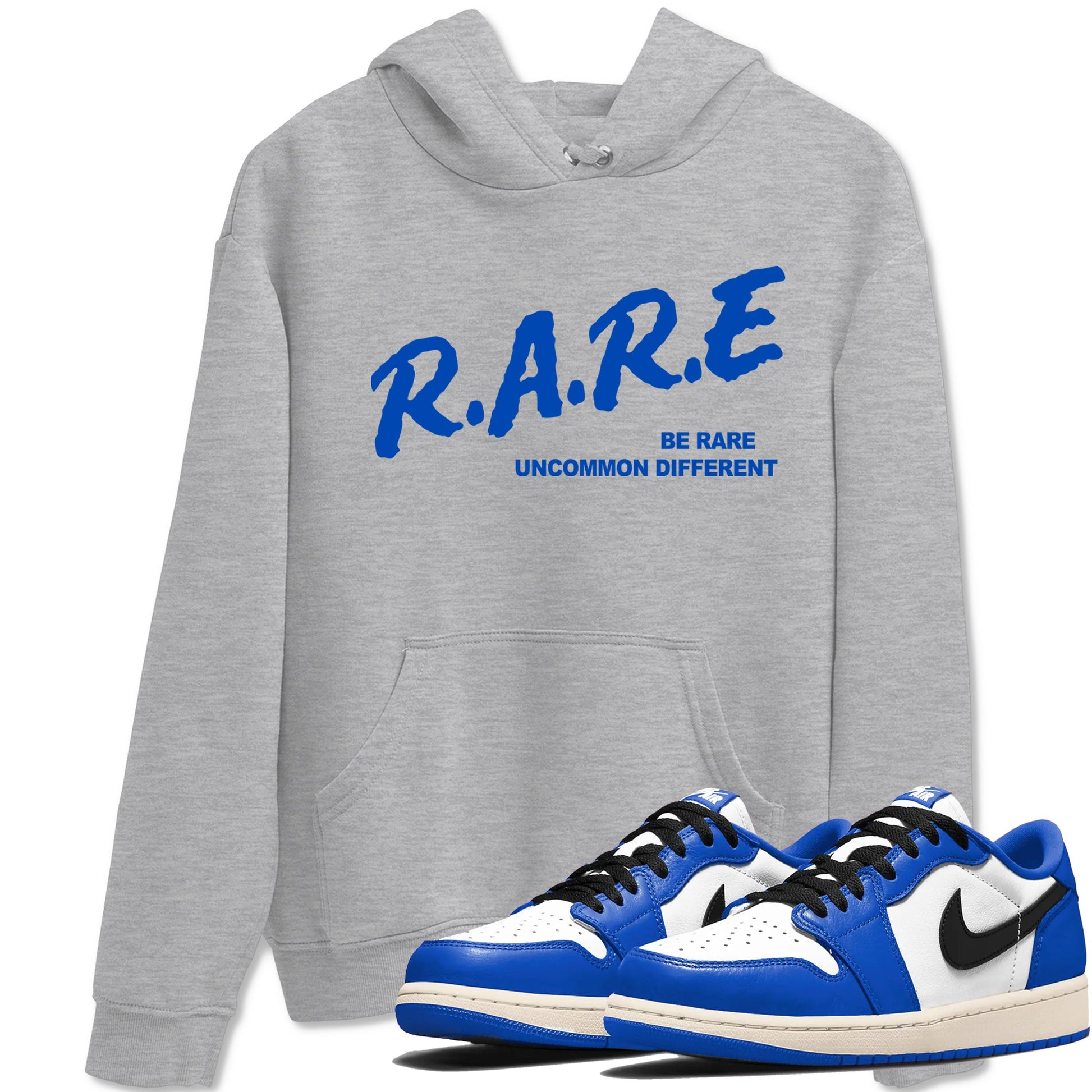 1s Game Royal shirts to match jordans Be Rare Uncommon Different sneaker match tees Air Jordan 1 Game Royal match shoes to clothes SNRT Sneaker Tees unisex cotton Heather Grey 1 shirts