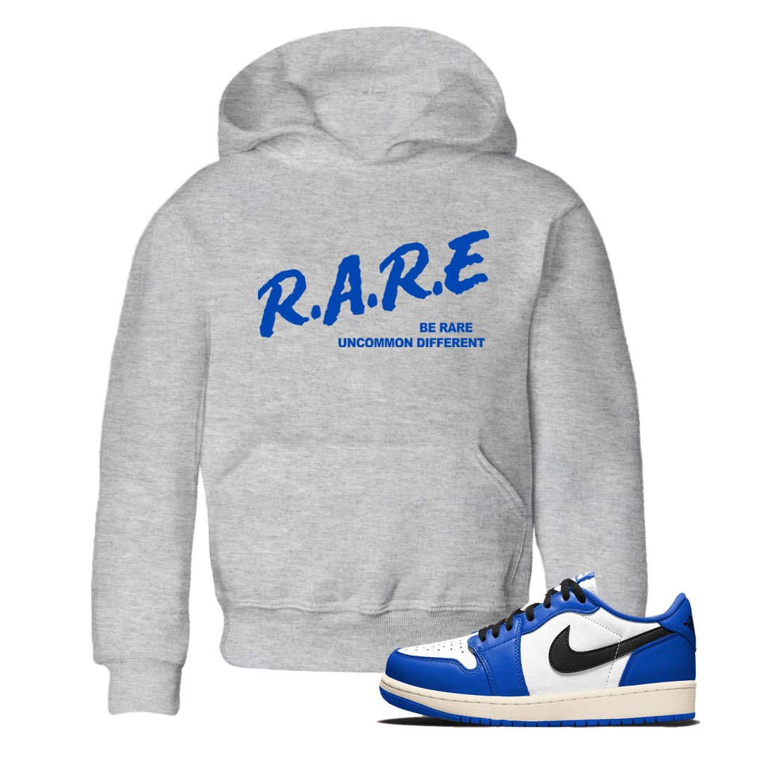 1s Game Royal shirts to match jordans Be Rare Uncommon Different sneaker match tees Air Jordan 1 Game Royal match shoes to clothes SNRT Sneaker Tees Youth Baby Heather Grey 1 tee