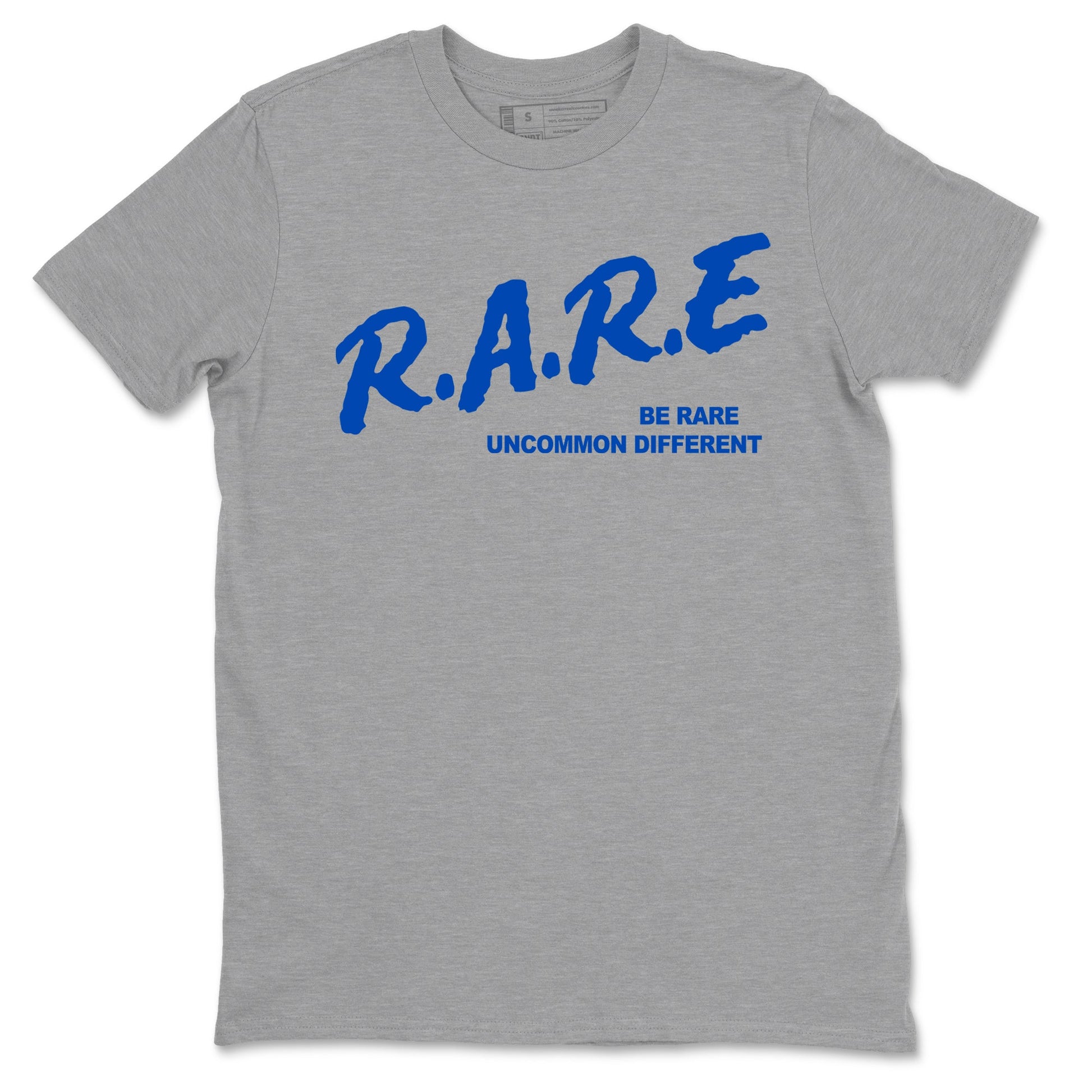 1s Game Royal shirts to match jordans Be Rare Uncommon Different sneaker match tees Air Jordan 1 Game Royal match shoes to clothes SNRT Sneaker Tees unisex cotton Heather Grey 2 shirts