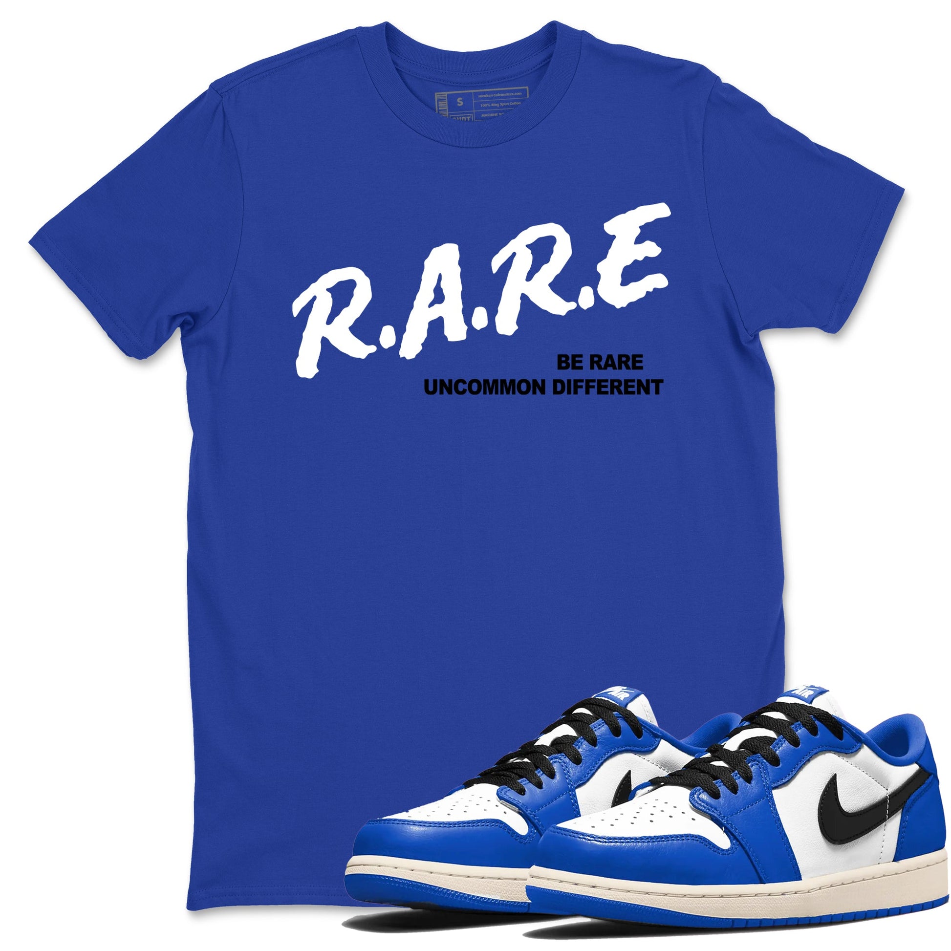 1s Game Royal shirts to match jordans Be Rare Uncommon Different sneaker match tees Air Jordan 1 Game Royal match shoes to clothes SNRT Sneaker Tees unisex cotton Royal Blue 1 shirts