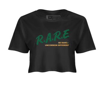 Sneaker Threads – Sneaker Tees To Match Air Jordan 1 Pro Green – Be Rare Uncommon Different Crop Tee Black 2. Perfect for Jordan releases 2025 colorways.