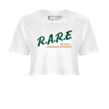 Sneaker Threads – Sneaker Tees To Match Air Jordan 1 Pro Green – Be Rare Uncommon Different Crop Tee White 2. Perfect for Jordan releases 2025 colorways.