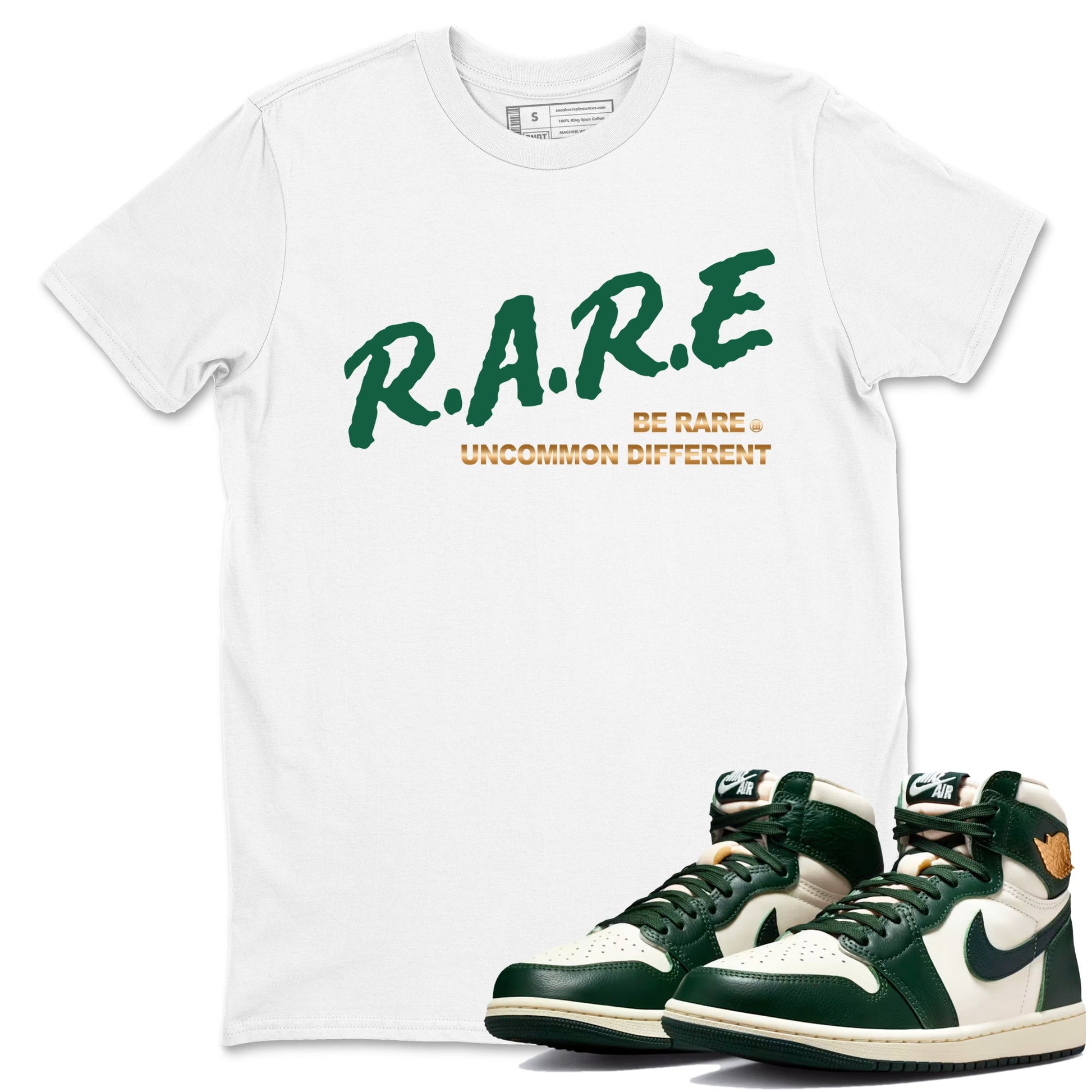 Sneaker Threads – Sneaker Tees To Match Air Jordan 1 Pro Green – Be Rare Uncommon Different Graphic Tee White 1. Perfect for Jordan releases 2025 colorways.
