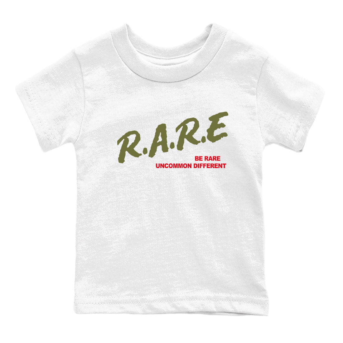 1s Travis Scott Medium Olive shirts to match jordans Be Rare Uncommon Different sneaker match tees Air Jordan 1 Travis Scott Medium Olive match shoes to clothes SNRT Sneaker Tees Youth Baby White 2 tee