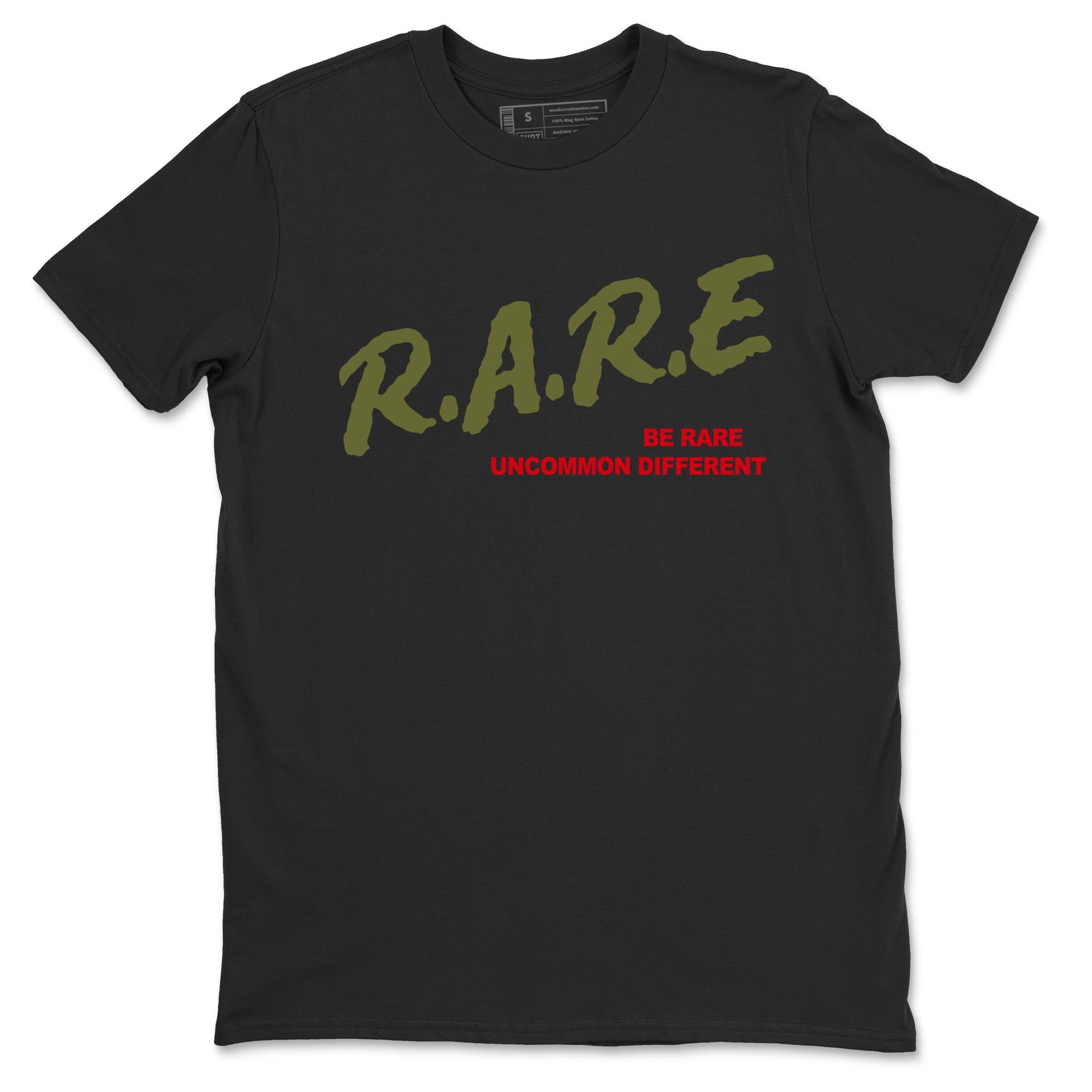 1s Travis Scott Medium Olive shirts to match jordans Be Rare Uncommon Different sneaker match tees Air Jordan 1 Travis Scott Medium Olive match shoes to clothes SNRT Sneaker Tees unisex cotton Black 2 shirts