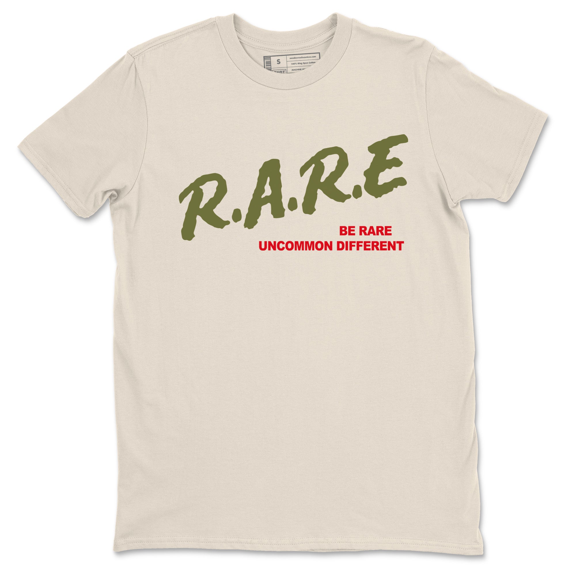 1s Travis Scott Medium Olive shirts to match jordans Be Rare Uncommon Different sneaker match tees Air Jordan 1 Travis Scott Medium Olive match shoes to clothes SNRT Sneaker Tees unisex cotton Natural 2 shirts