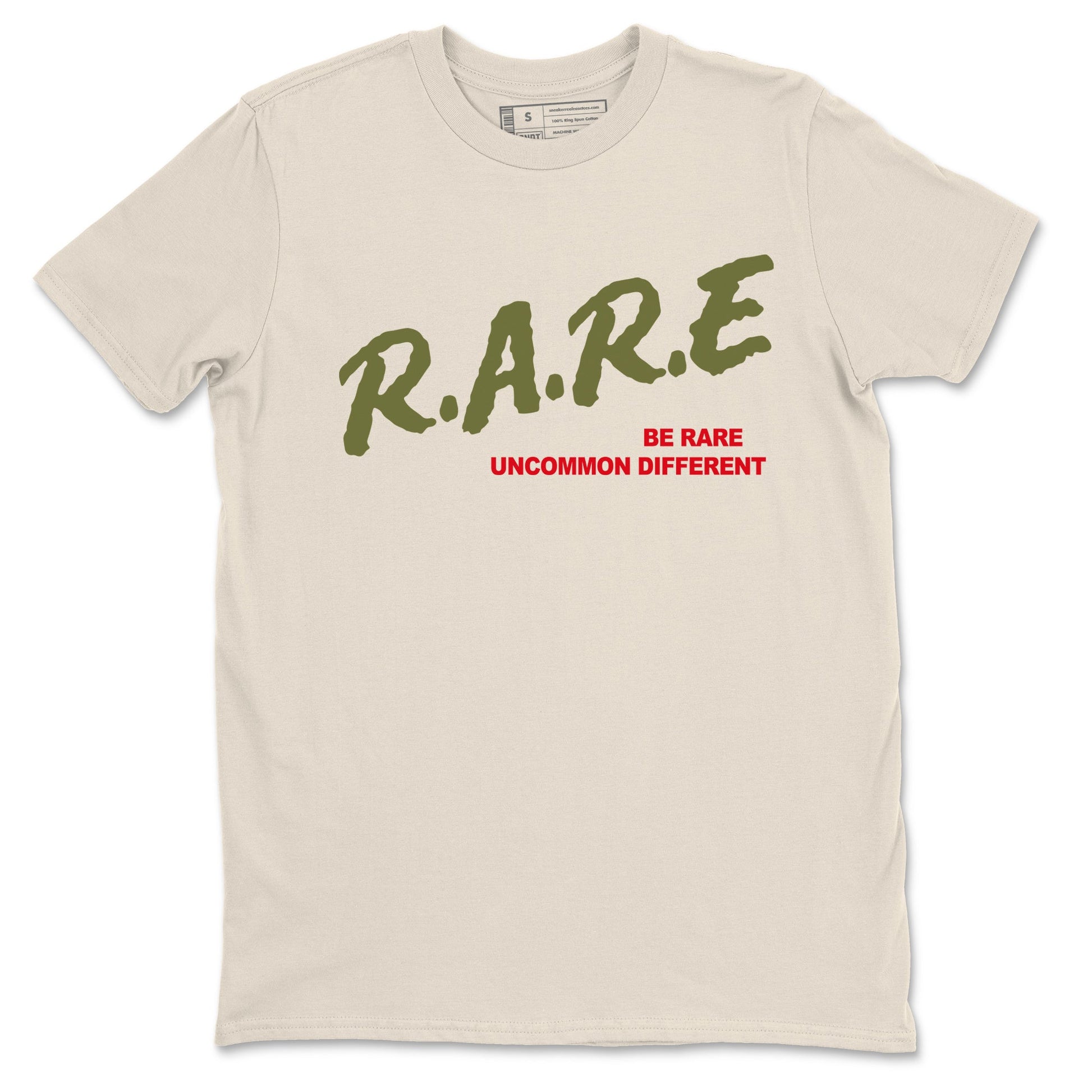 1s Travis Scott Medium Olive shirts to match jordans Be Rare Uncommon Different sneaker match tees Air Jordan 1 Travis Scott Medium Olive match shoes to clothes SNRT Sneaker Tees unisex cotton Natural 2 shirts