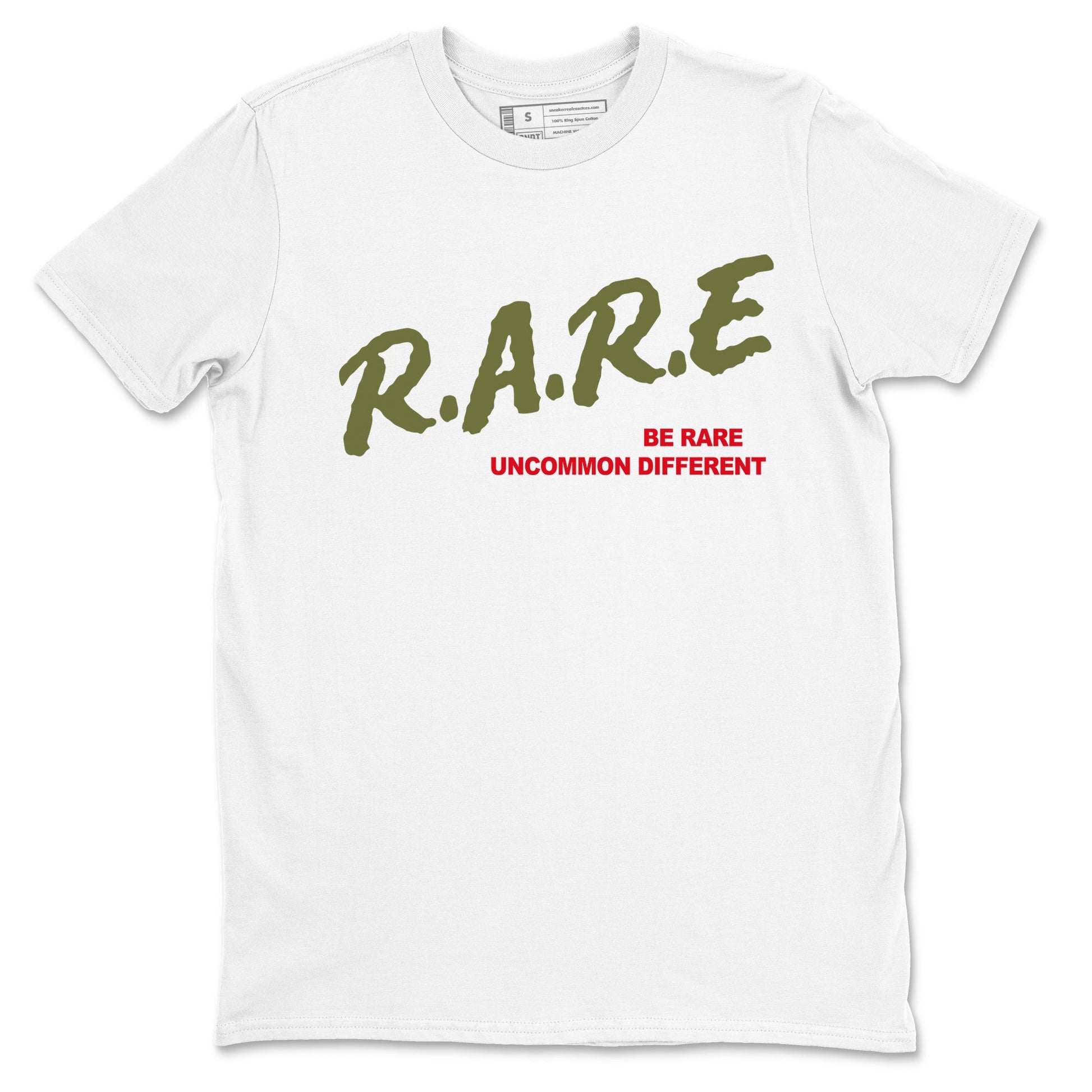 1s Travis Scott Medium Olive shirts to match jordans Be Rare Uncommon Different sneaker match tees Air Jordan 1 Travis Scott Medium Olive match shoes to clothes SNRT Sneaker Tees unisex cotton White 2 shirts