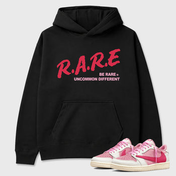 Perfect Sneakerhead Fashion Outfits – Sneaker Tees To Match Air Jordan 1 Low OG x Travis Scott Tropical Pink Shoes – Be Rare Uncommon Different Graphic Tee Black 1