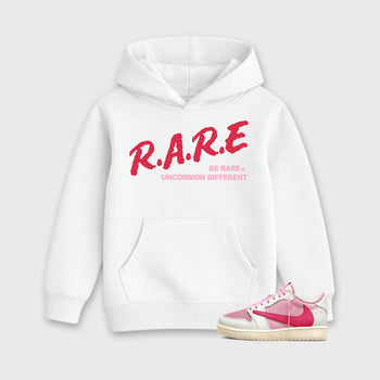Perfect Sneakerhead Fashion Outfits – Sneaker Tees To Match Air Jordan 1 Low OG x Travis Scott Tropical Pink Shoes – Be Rare Uncommon Different Kids Graphic T-Shirt White 1
