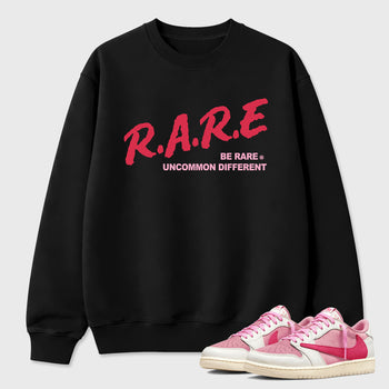 Perfect Sneakerhead Fashion Outfits – Sneaker Tees To Match Air Jordan 1 Low OG x Travis Scott Tropical Pink Shoes – Be Rare Uncommon Different Graphic Tee Black 1