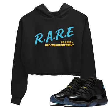 Sneaker match tees – Sneaker Tees To Match Air Jordan 11 Gamma Shoes – Be Rare Uncommon Different Crop T-Shirt Black 1