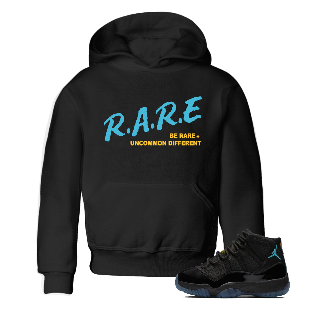 Sneaker match tees – Sneaker Tees To Match Air Jordan 11 Gamma Shoes – Be Rare Uncommon Different Kids T-Shirt Black 1
