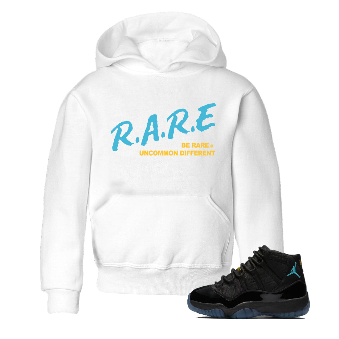 Sneaker match tees – Sneaker Tees To Match Air Jordan 11 Gamma Shoes – Be Rare Uncommon Different Kids T-Shirt White 1