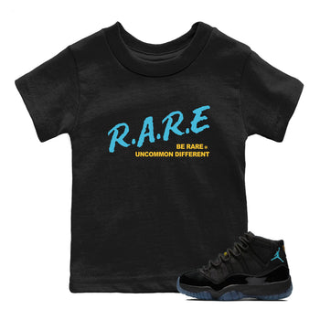 Sneaker match tees – Sneaker Tees To Match Air Jordan 11 Gamma Shoes – Be Rare Uncommon Different Kids T-Shirt Black 1
