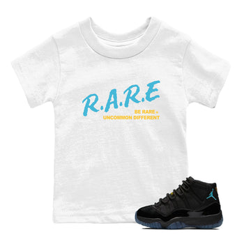 Sneaker match tees – Sneaker Tees To Match Air Jordan 11 Gamma Shoes – Be Rare Uncommon Different Kids T-Shirt White 1