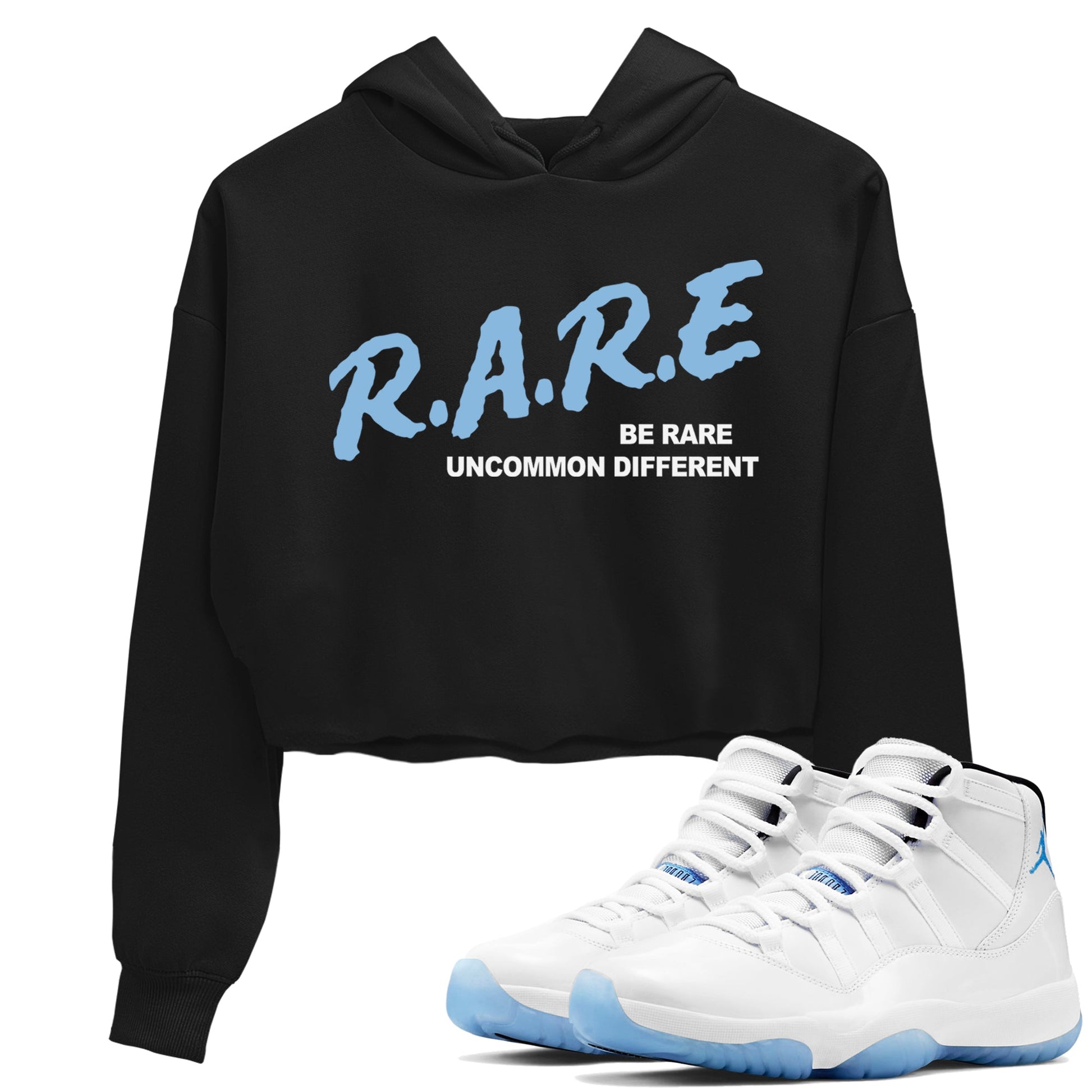 11s Legend Blue shirts to match jordans Be Rare Uncommon Different sneaker match tees Air Jordan 11 Legend Blue match shoes to clothes SNRT Sneaker Tees unisex cotton Black 1 crop tee