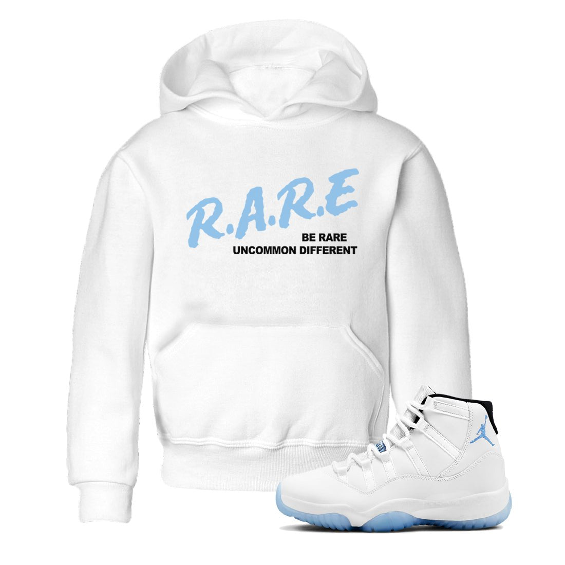 11s Legend Blue shirts to match jordans Be Rare Uncommon Different sneaker match tees Air Jordan 11 Legend Blue match shoes to clothes SNRT Sneaker Tees Youth Baby White 1 tee