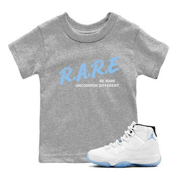 11s Legend Blue shirts to match jordans Be Rare Uncommon Different sneaker match tees Air Jordan 11 Legend Blue match shoes to clothes SNRT Sneaker Tees Youth Baby Heather Grey 1 tee