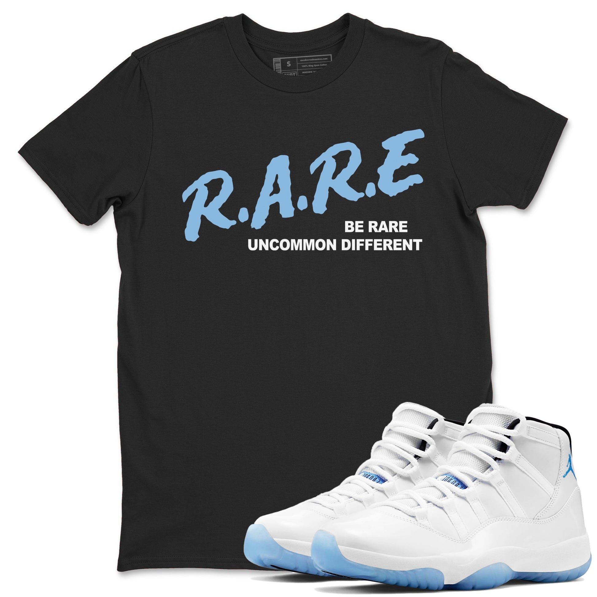 11s Legend Blue shirts to match jordans Be Rare Uncommon Different sneaker match tees Air Jordan 11 Legend Blue match shoes to clothes SNRT Sneaker Tees unisex cotton Black 1 shirts