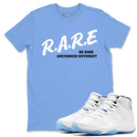 11s Legend Blue shirts to match jordans Be Rare Uncommon Different sneaker match tees Air Jordan 11 Legend Blue match shoes to clothes SNRT Sneaker Tees unisex cotton Carolina Blue 1 shirts