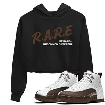 12s Baroque Brown shirts to match jordans Be Rare Uncommon Different sneaker match tees Air Jordan 12 Baroque Brown match shoes to clothes SNRT Sneaker Tees unisex cotton Black 1 crop tee