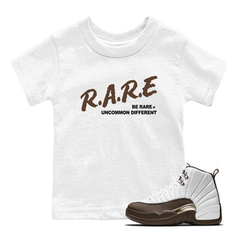 12s Baroque Brown shirts to match jordans Be Rare Uncommon Different sneaker match tees Air Jordan 12 Baroque Brown match shoes to clothes SNRT Sneaker Tees Youth Baby White 1 tee