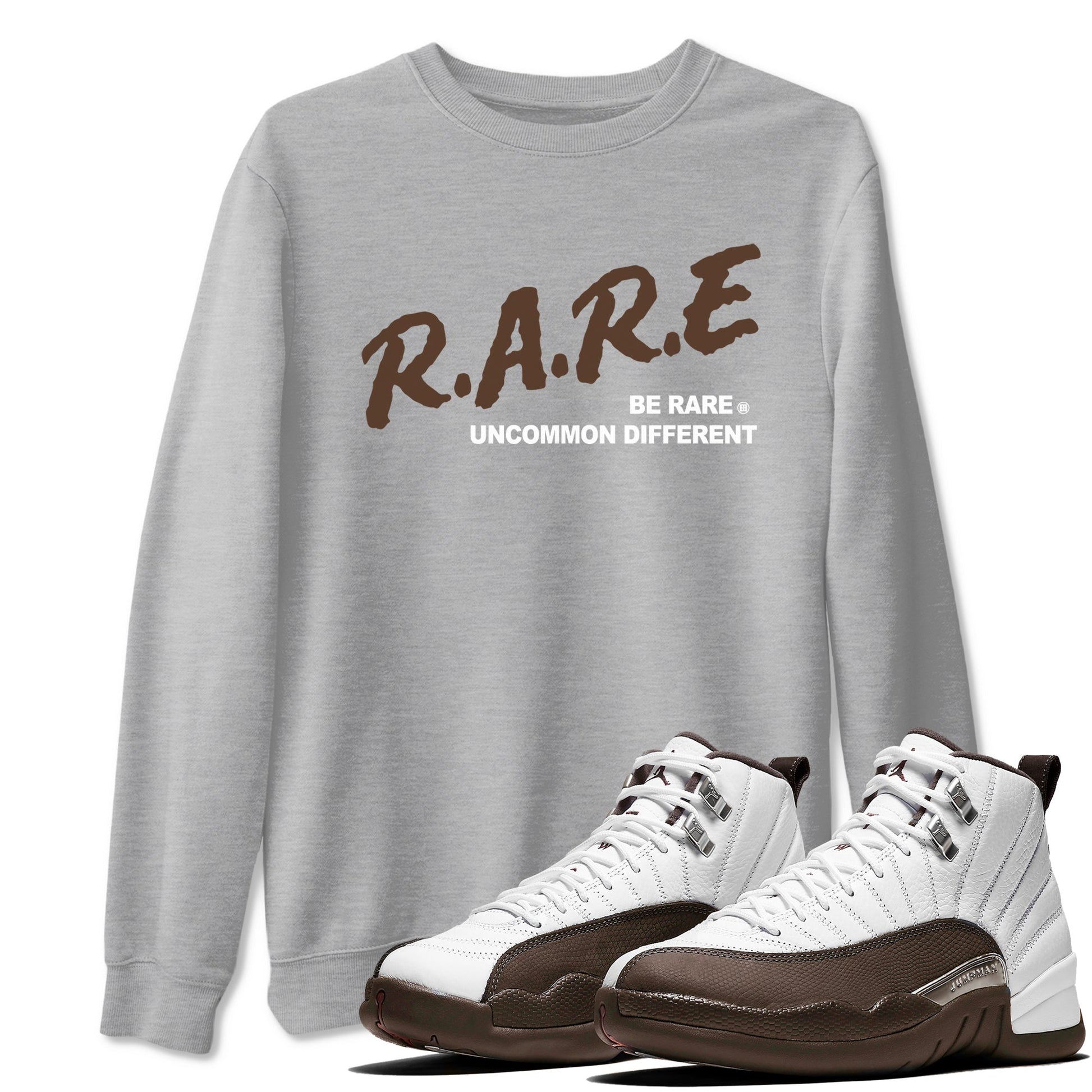 12s Baroque Brown shirts to match jordans Be Rare Uncommon Different sneaker match tees Air Jordan 12 Baroque Brown match shoes to clothes SNRT Sneaker Tees unisex cotton Heather Grey 1 shirts